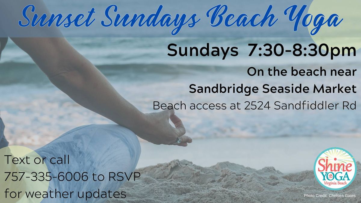 Sunset Sundays - Beach Yoga at Sandbridge - registration recommended