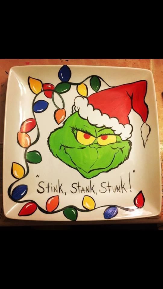 Grinch Cookie Plate Paint Night and Dinner- Angelo's Pizza- Larchmont