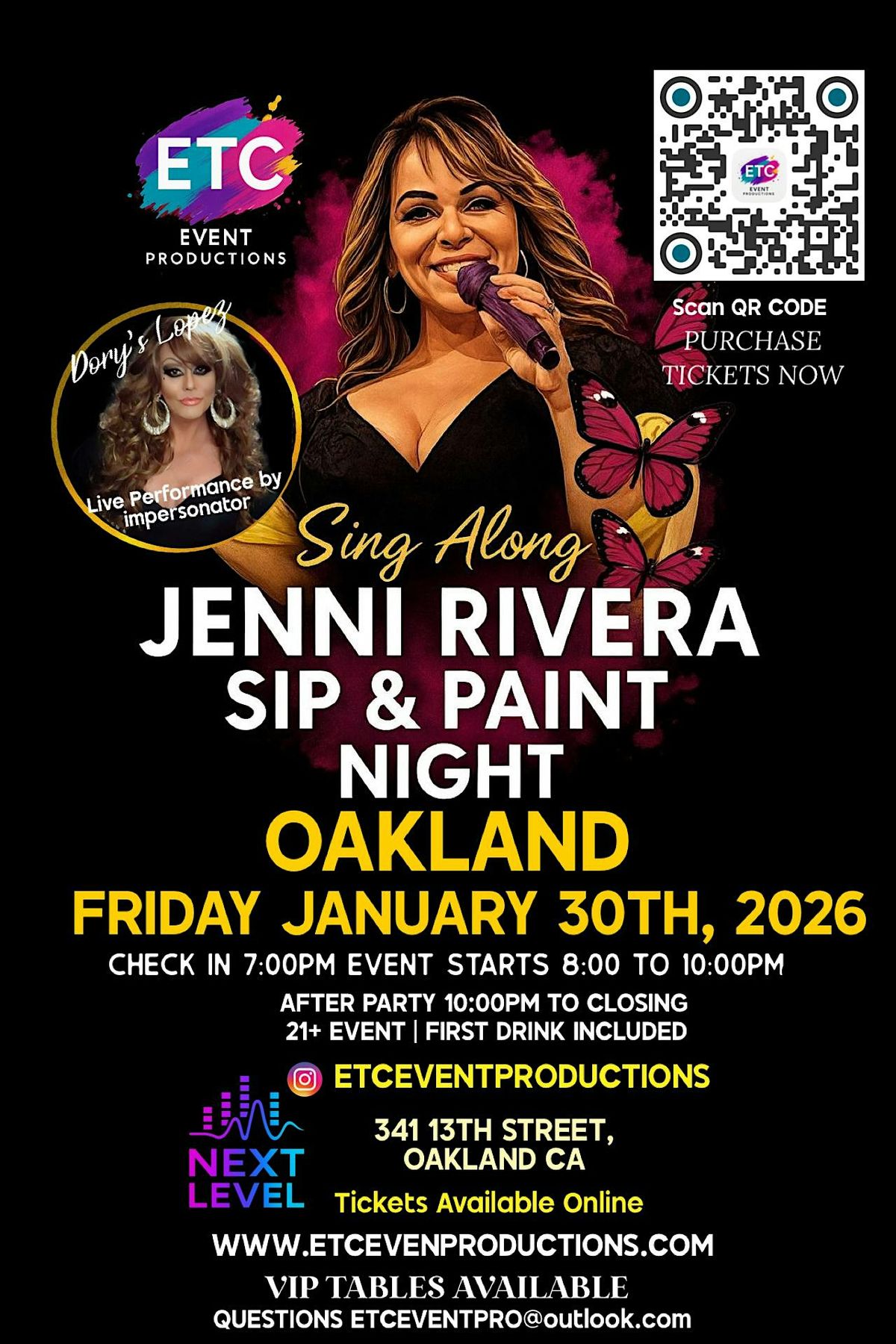 OAKLAND EXPERIENCE JENNI RIVERA SIP & PAINT WITH IMPERSONATOR SHOW ...