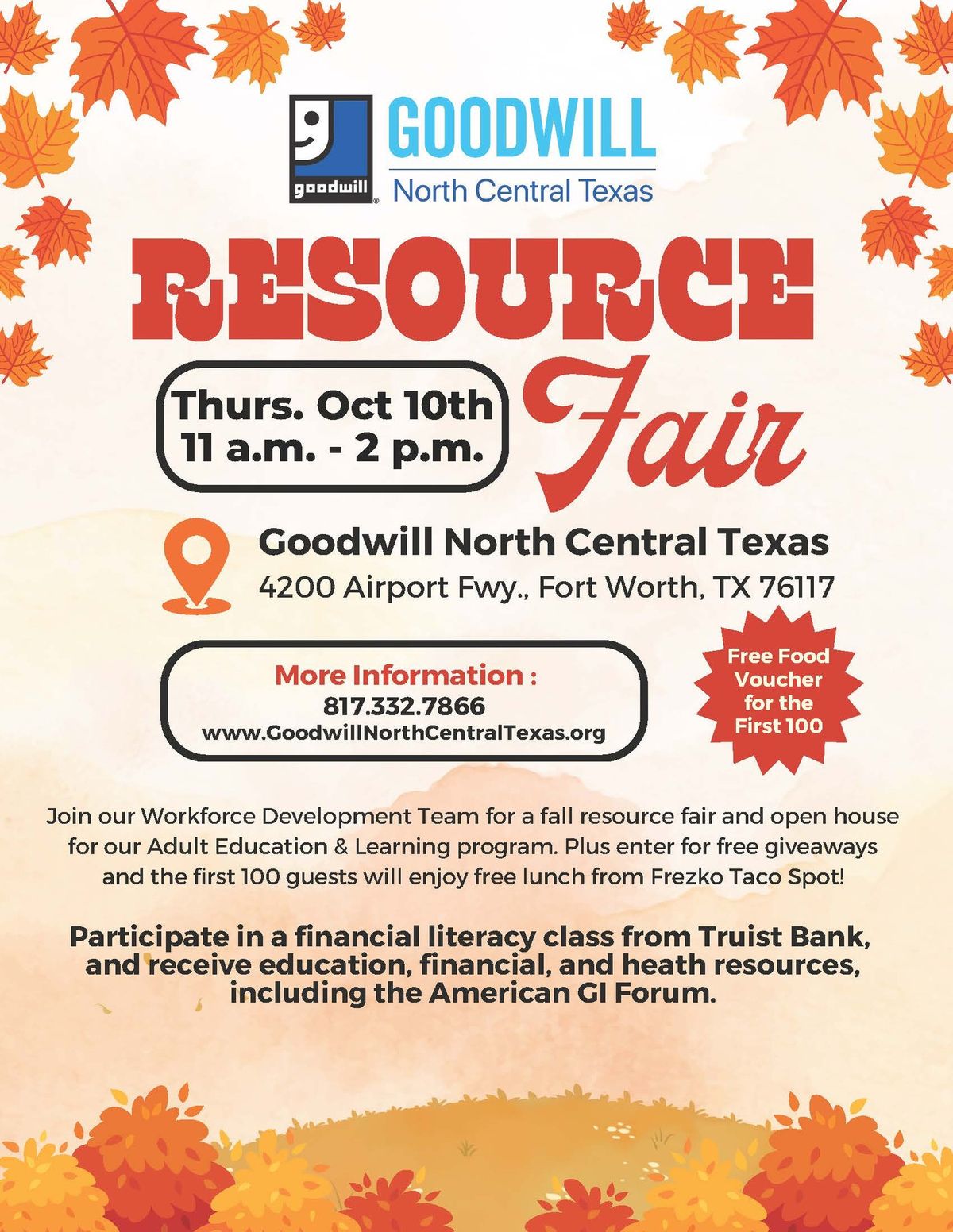 Resource Fair at the Goodwill Career Center