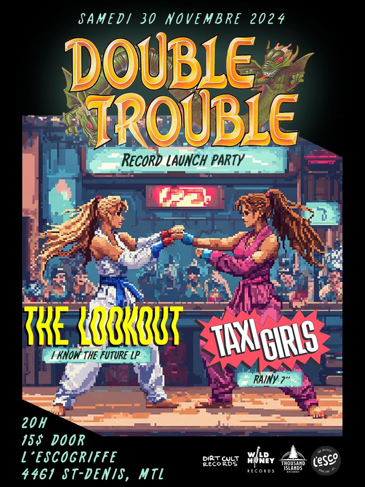 DOUBLE TROUBLE record launch party with The Lookout & Taxi Girls !!!