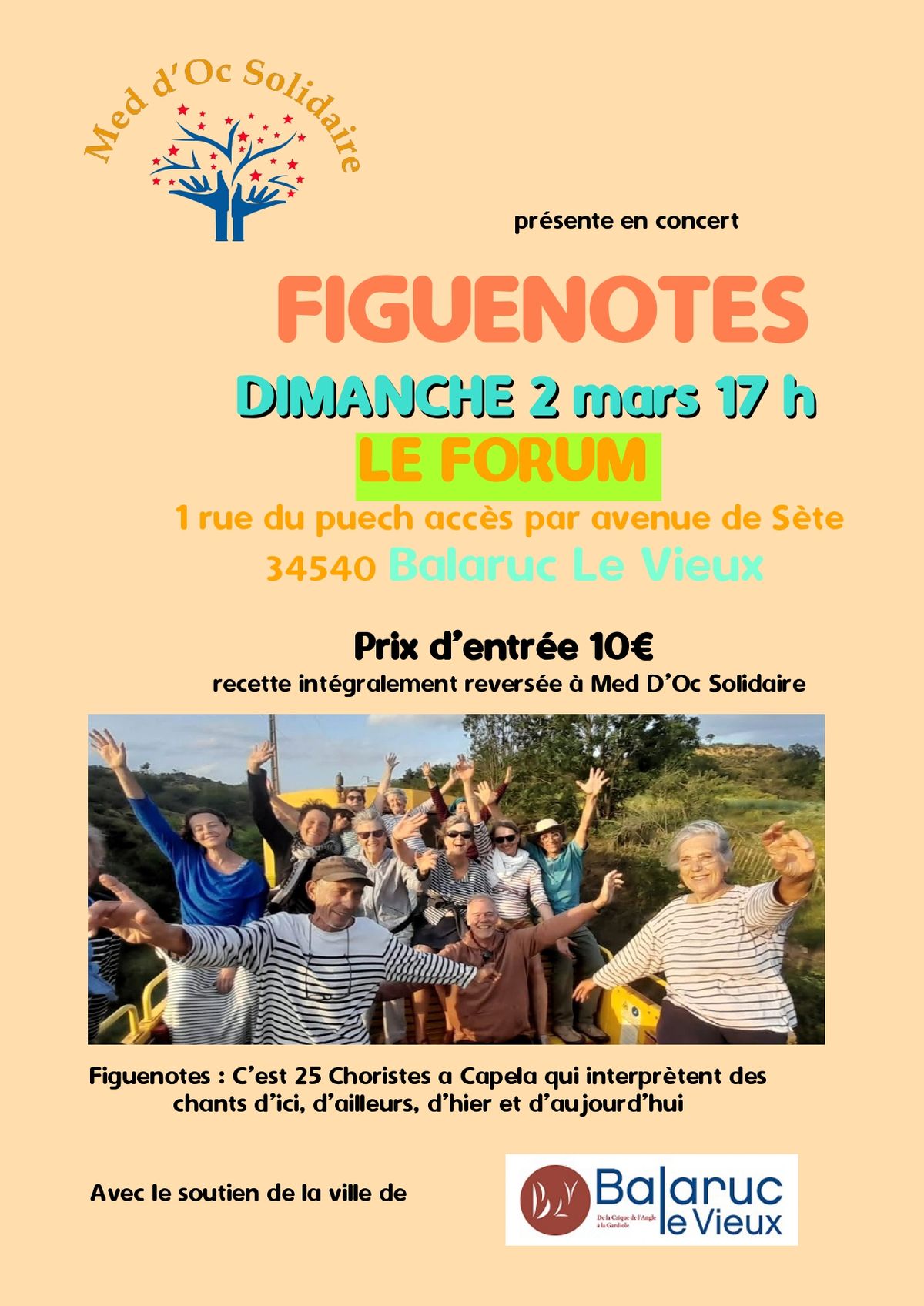 FIGUENOTES en concert au profit de MED D'OC SOLIDAIRE