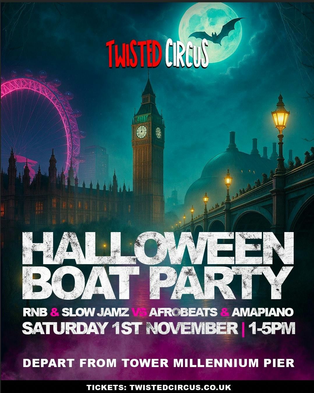 Twisted Circus Halloween Boat Party | Sat 1st Nov