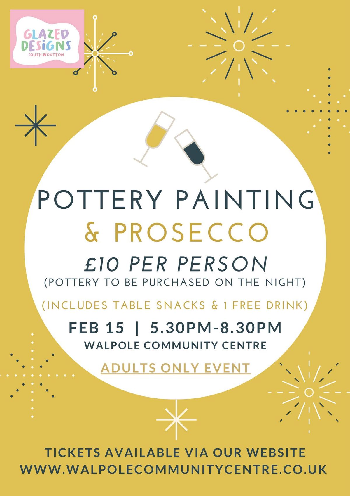 An Evening of Pottery Painting & Prosecco (adults only event)