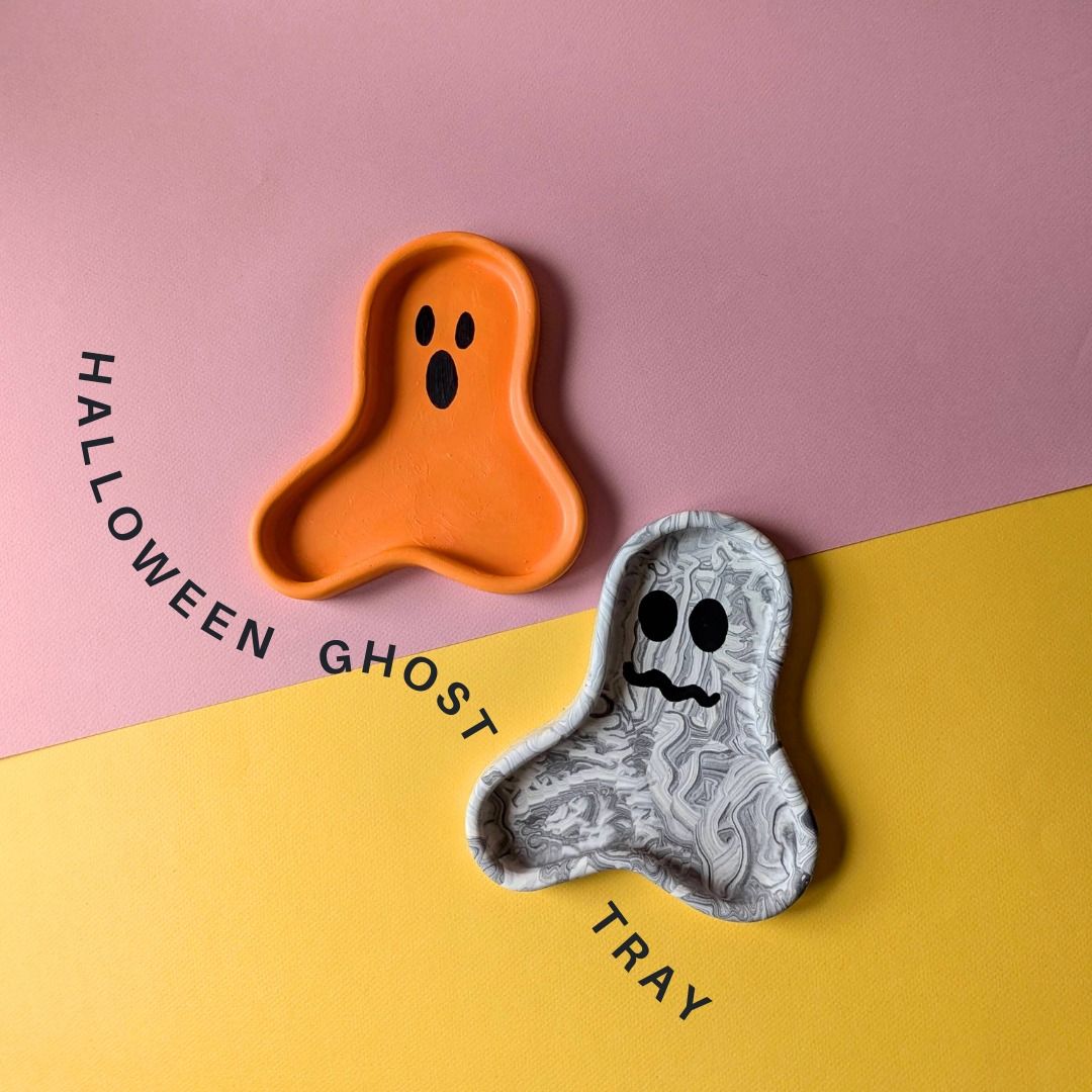 Halloween Ghost Tray - Eco-Resin Craft Workshop