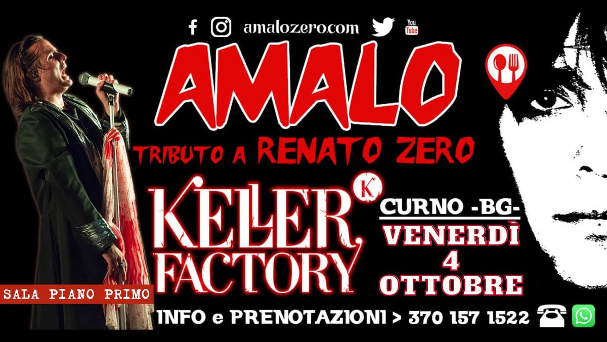 Cena Live con AMALO \/ Renato Zero tribute @ Keller - Curno (BG)