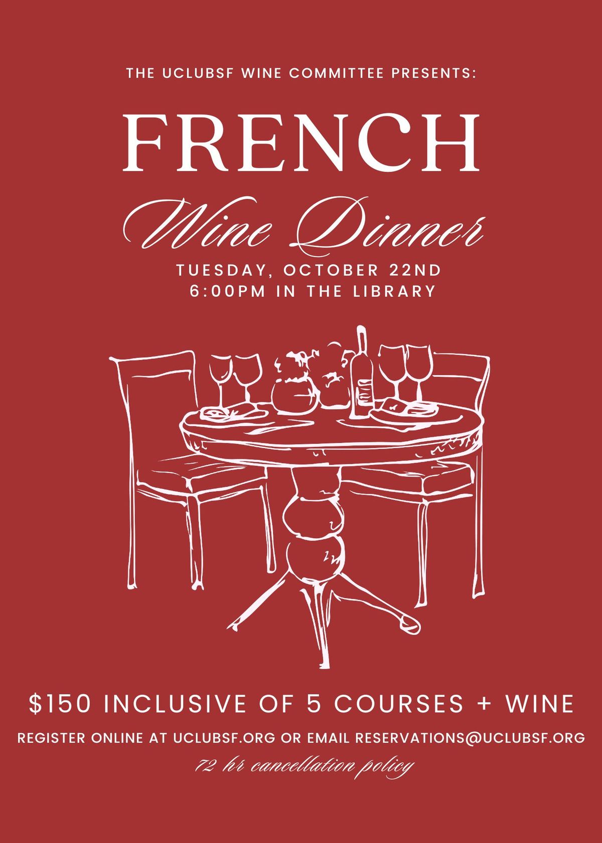 French Wine Dinner (for member and invited guests only)