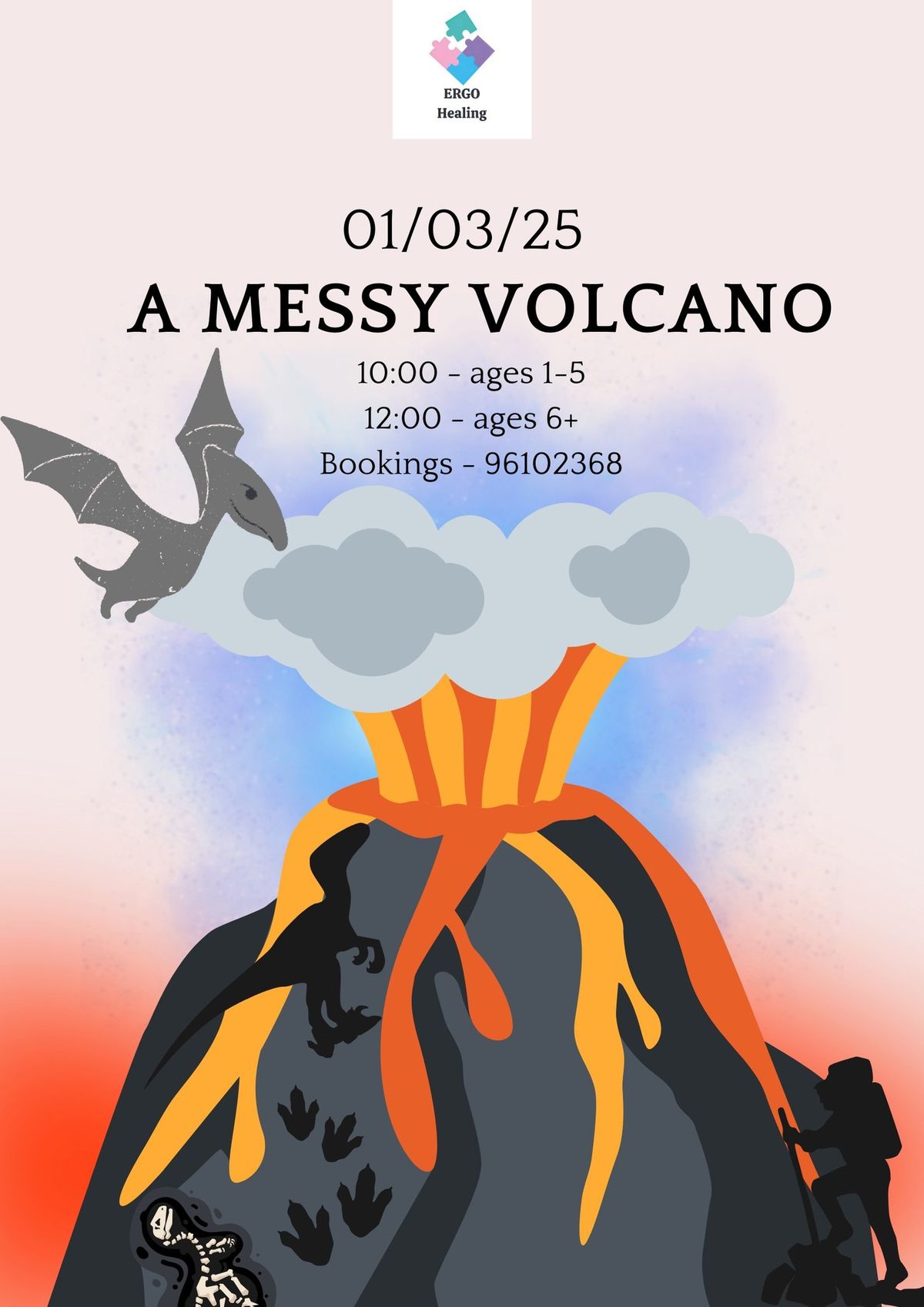 A MESSY VOLCANO - Sensory Experience for kids \ud83c\udf0b\ud83e\udd95