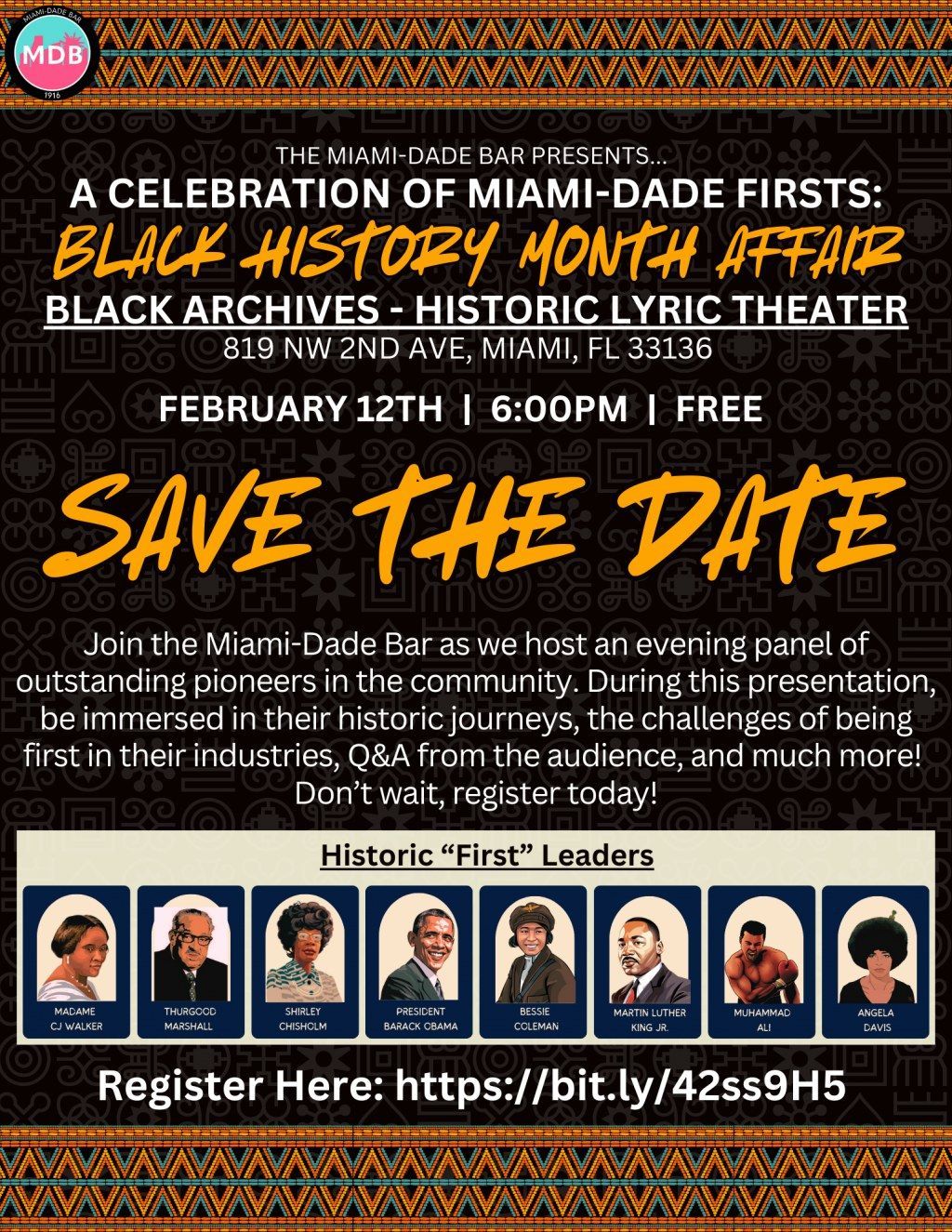 MDB presents its A Celebration of Miami-Dade Firsts: A Black History Month Affair