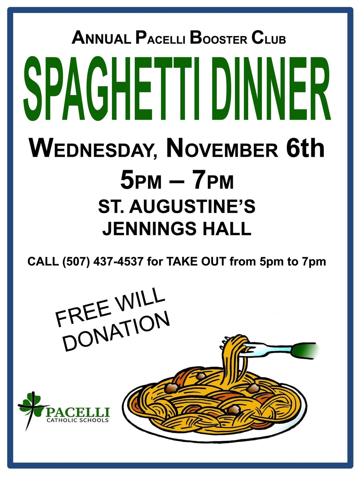 Pacelli Booster Club Spaghetti Supper