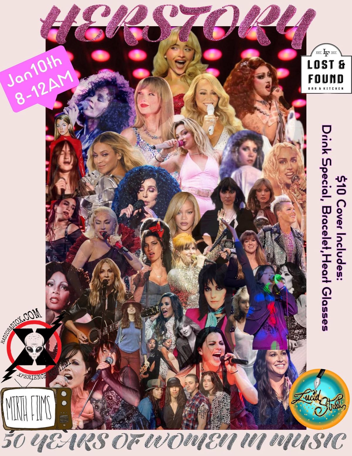 \u201cHERSTORY: 50 Years of Women in Music\u201d w\/ Lucid Street, Mirth Films & RadioRadioX @ Lost & Found