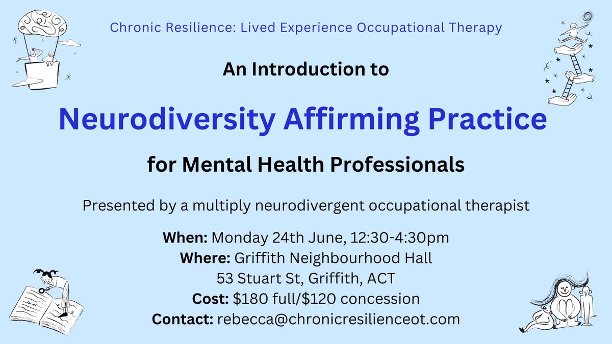Neurodiversity Affirming Practice for Mental Health Professionals - In person Canberra