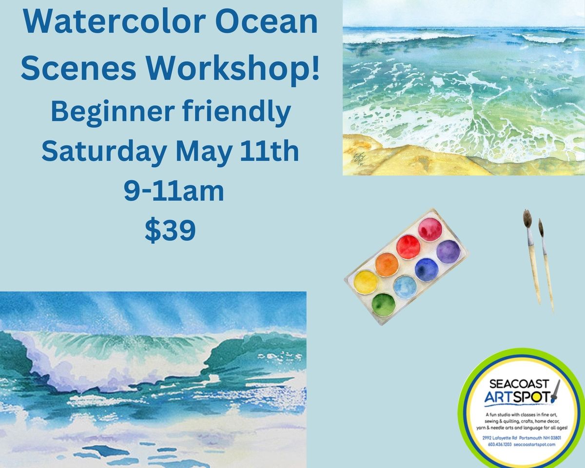 Watercolor Ocean Scene Workshop! $39