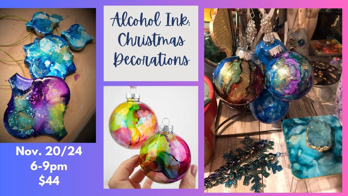 Alcohol Ink Christmas Decorations