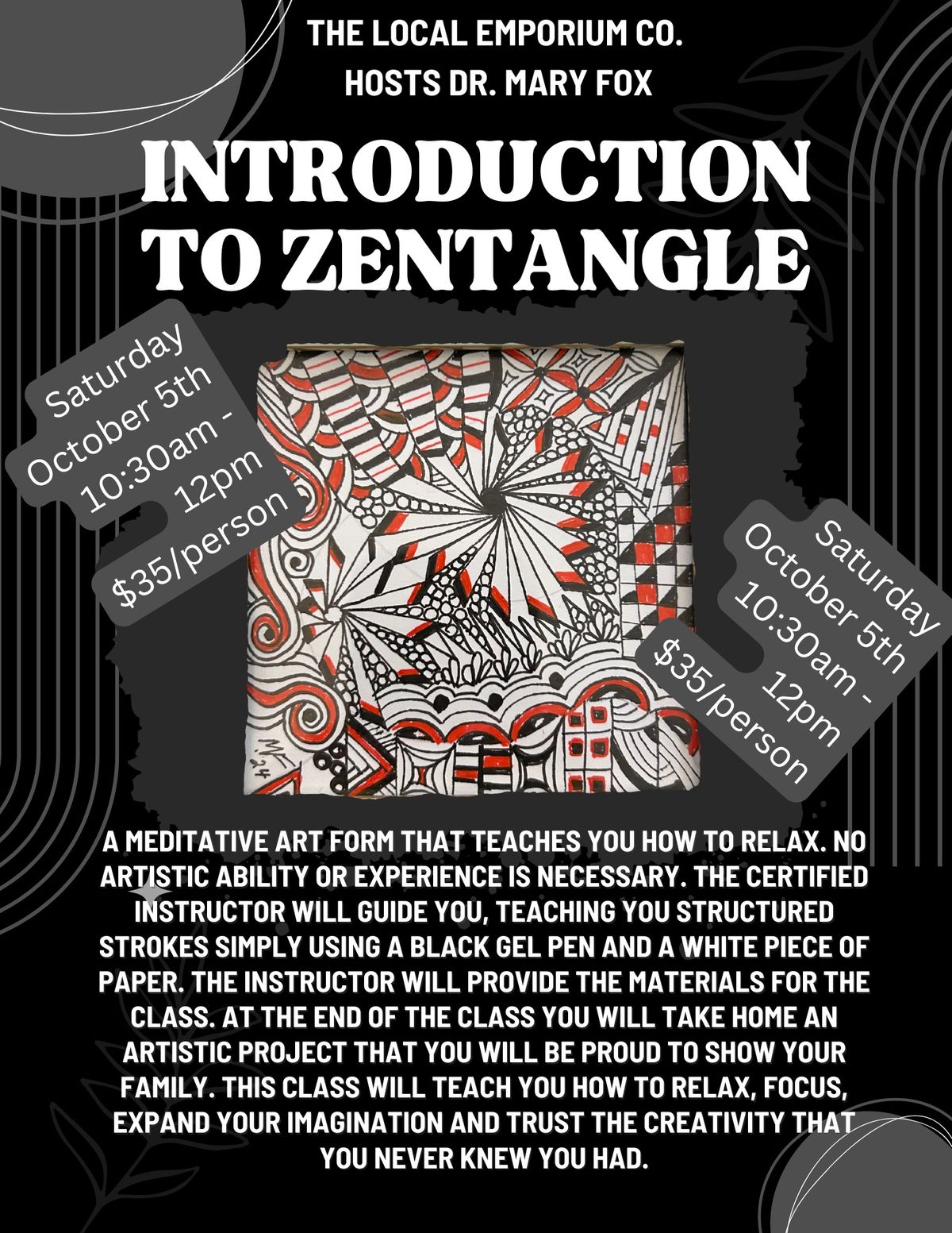 Introduction to Zentangle with Dr. Mary Fox