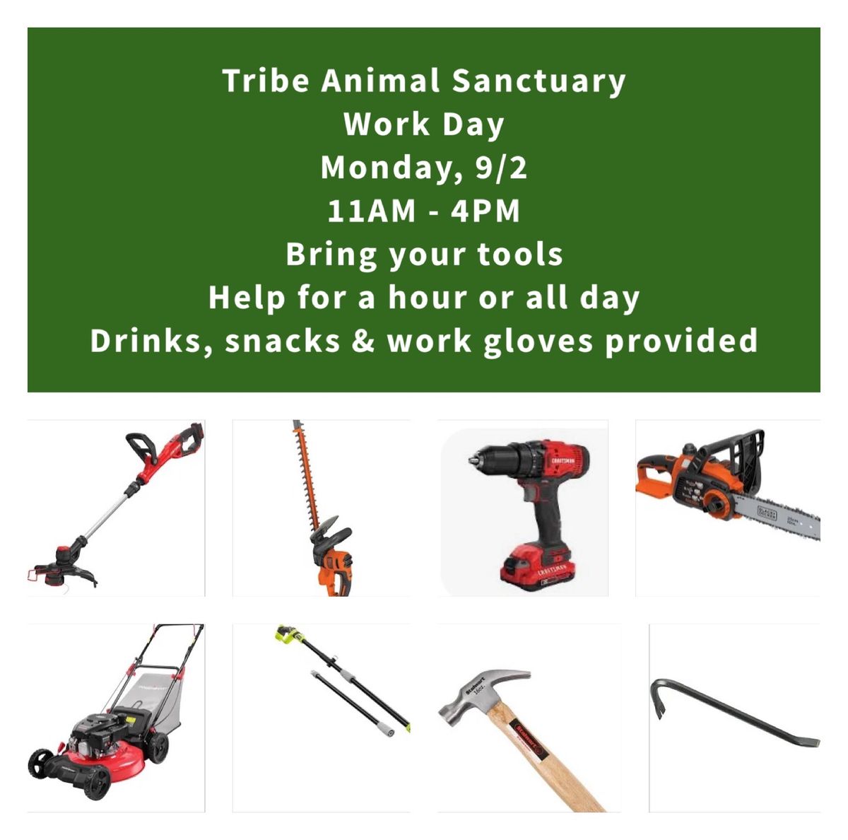 Tribe Animal Sanctuary Work Day