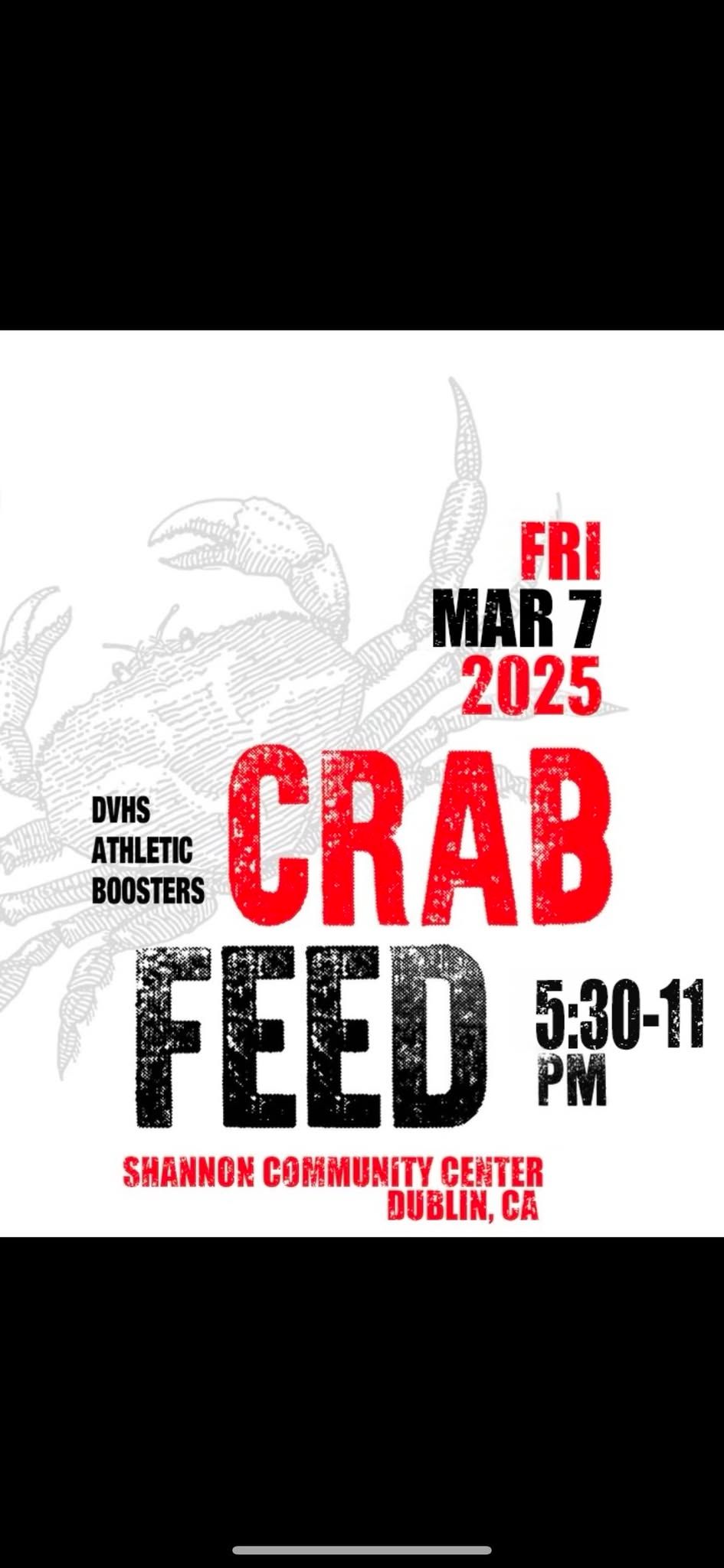 DVHS Athletic Booster Crab Feed \ud83e\udd80