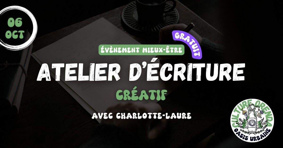 ATELIER D'\u00c9CRITURE cr\u00e9atif & ludique