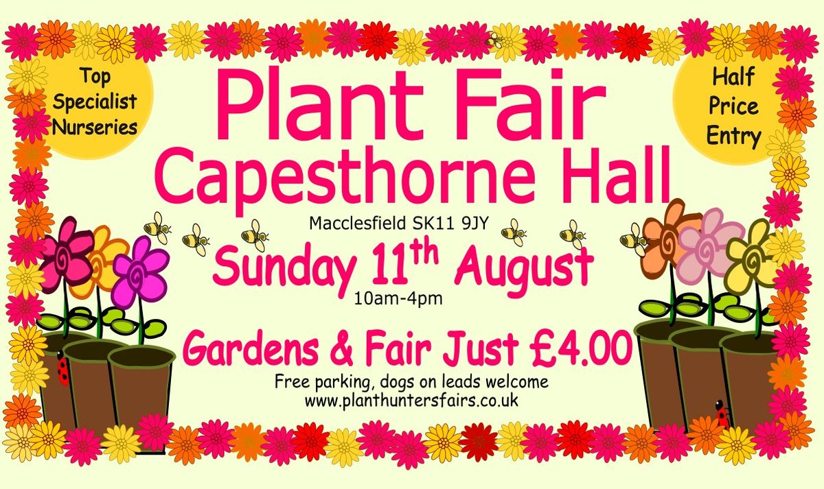 Summer Plant Fair at Capesthorne Hall & Garden on Sunday 11th August