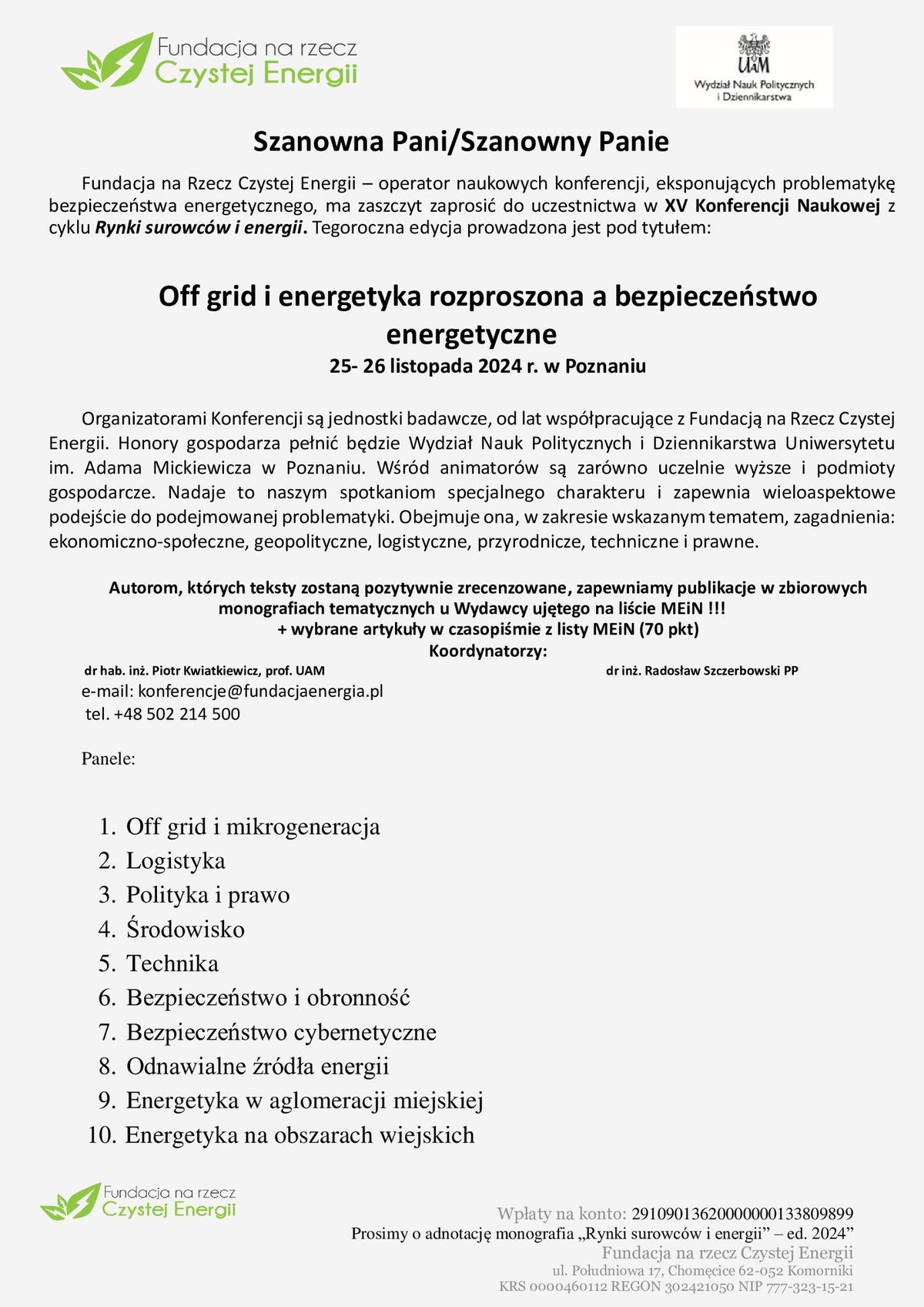 Rynki surowc\u00f3w i energii : Off grid i energetyka rozproszona