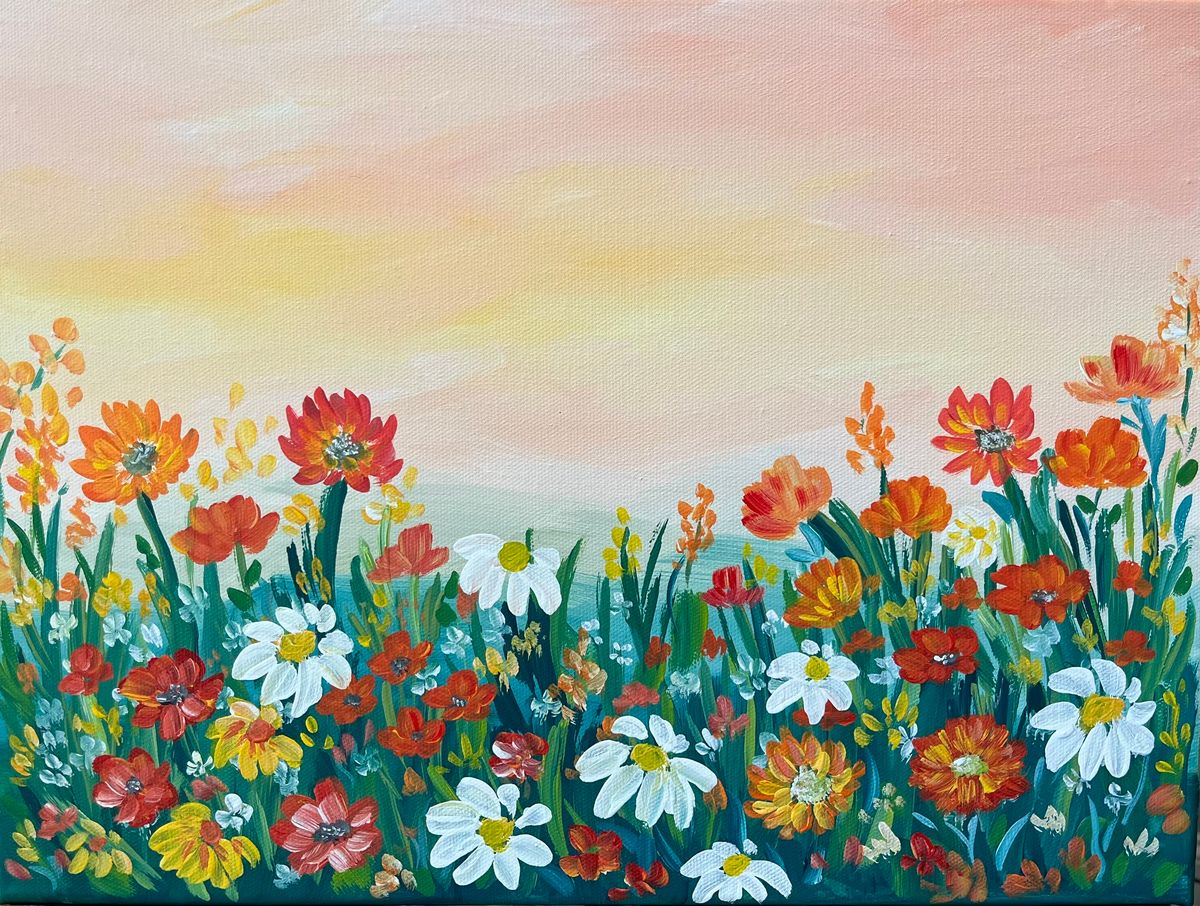 Paint Party - Sip and Paint Field of Flowers