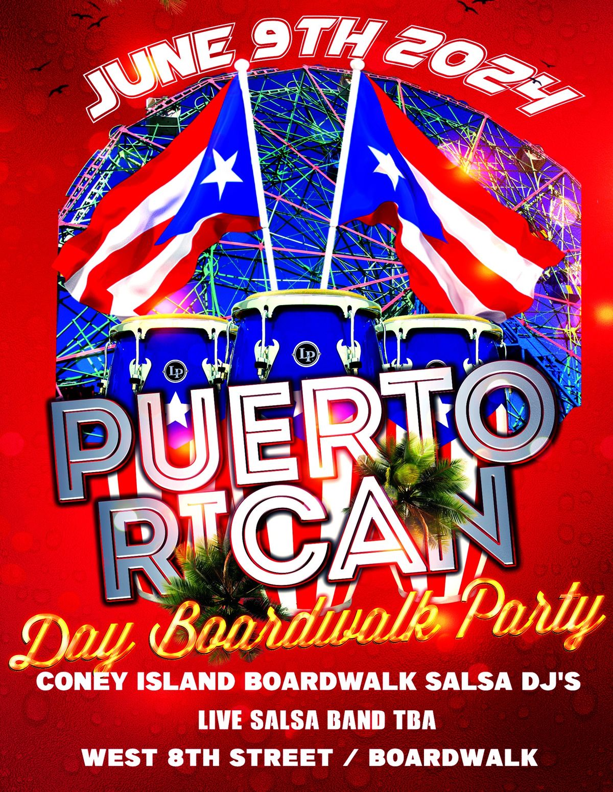 PUERTO RICAN DAY BOARDWALK PARTY with the CONEY ISLAND BOARDWALK SALSA DJ's