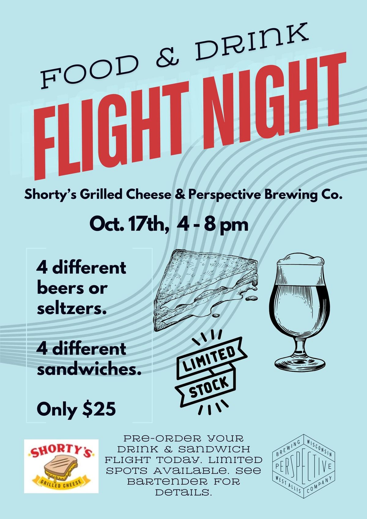 Flight Night (Shorty's Grilled Cheese x Perspective Brewing Co.)