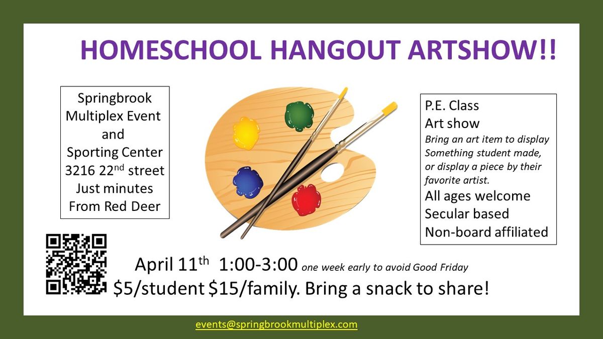 Homeschool Hangout with Art Show and P.E. time