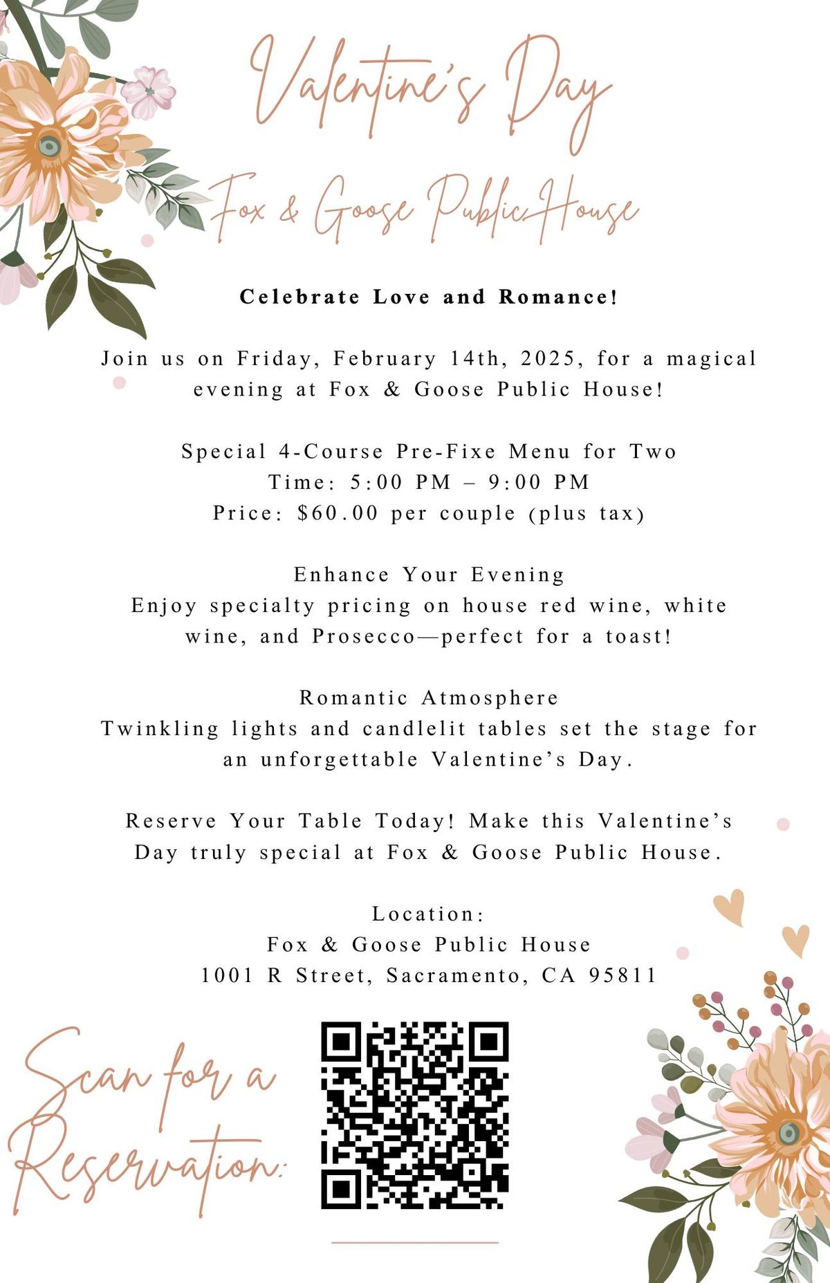 Valentine's Day at Fox & Goose Public House