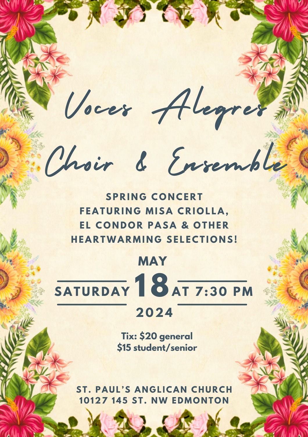 Voces Alegres Choir & Ensemble Spring Concert!