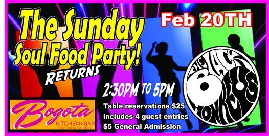 Bogota Kitchen + Bar Sunday Soul Food Party Returns!