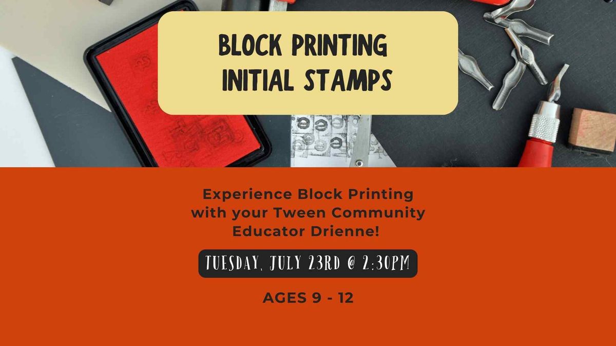 Block Printing Initial Stamps