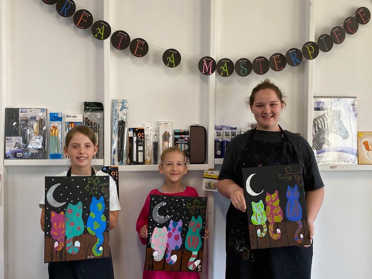 School Holidays Acrylic Painting Workshop: Meow