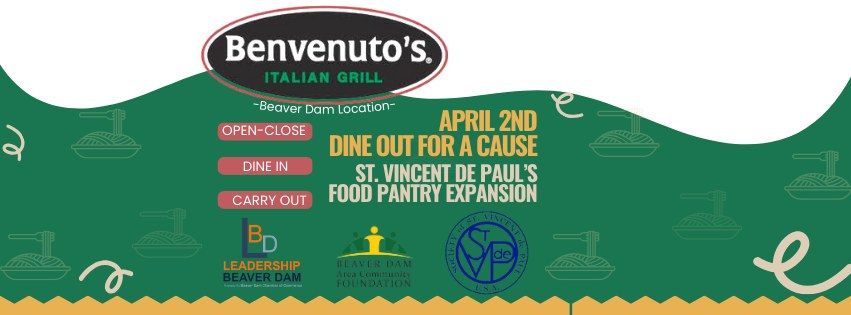 Benvenuto's Dine Out Day for the Dodge County Food Pantry Expansion