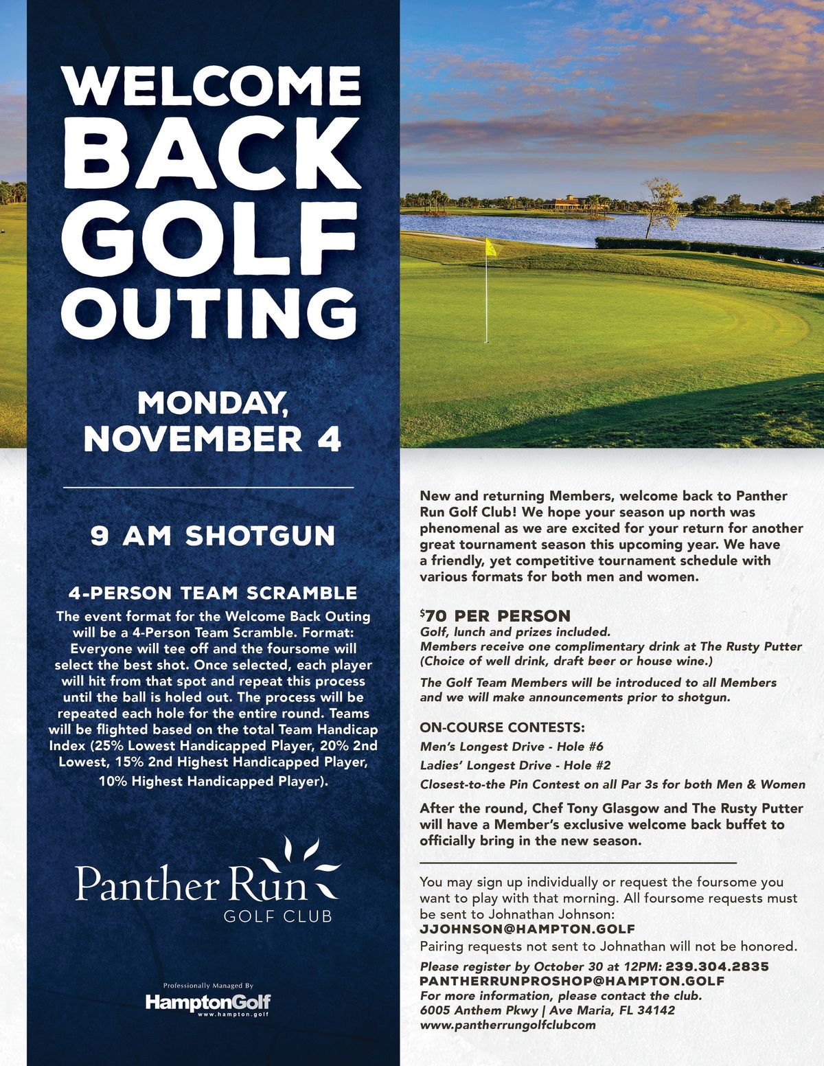 Welcome Back Golf Outing (Member-Only Event)