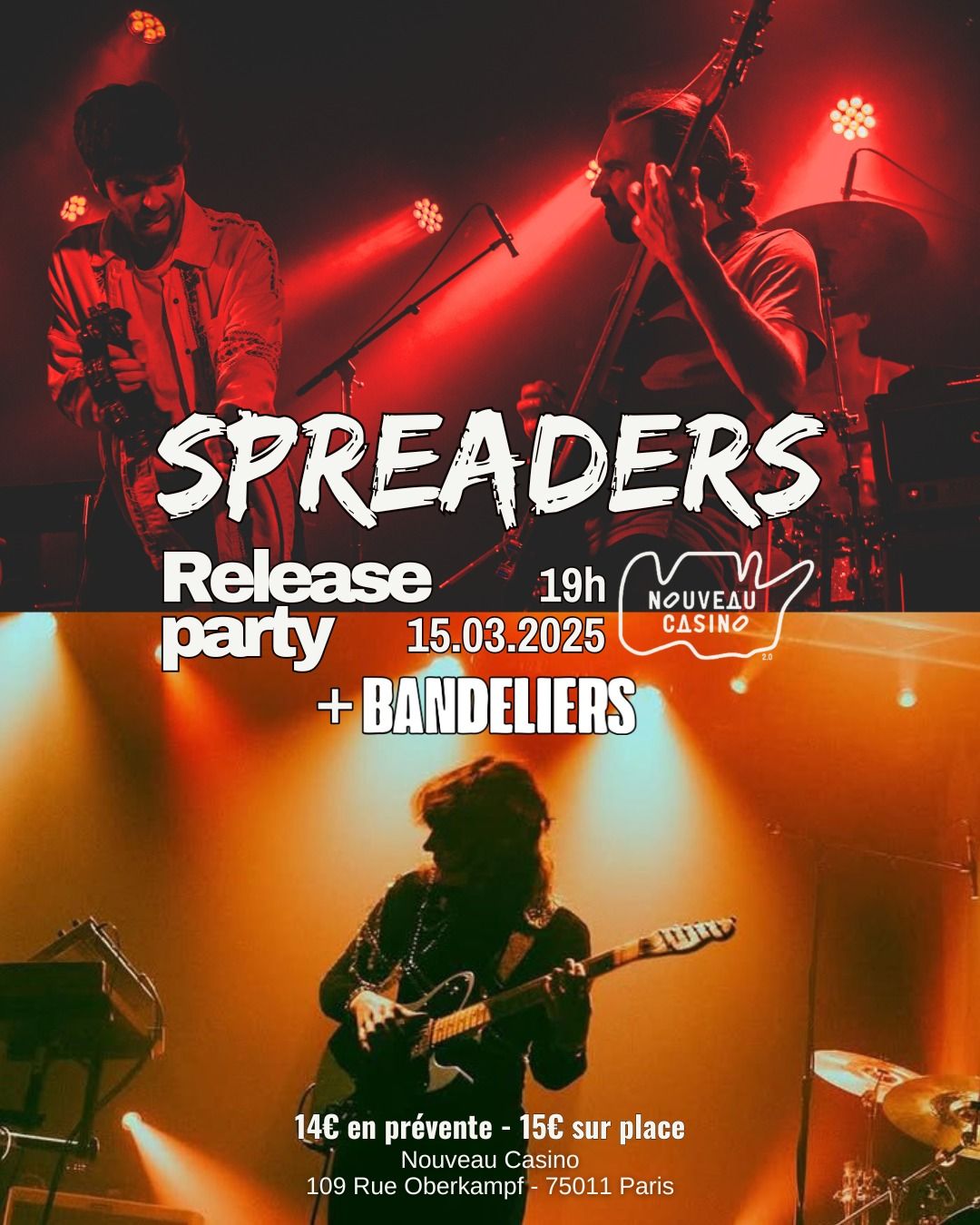 SPREADERS - RELEASE PARTY + BANDELIERS 