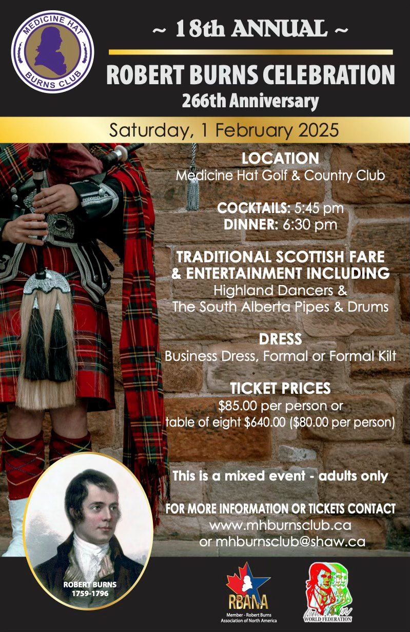 18th Annual Robert Burns Celebration - 266th Anniversary