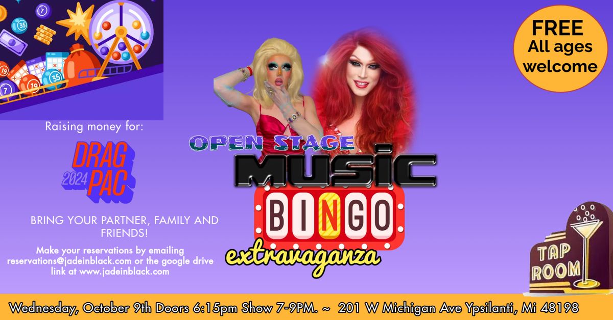 Music Drag Bingo at Tap Room for Drag Pac