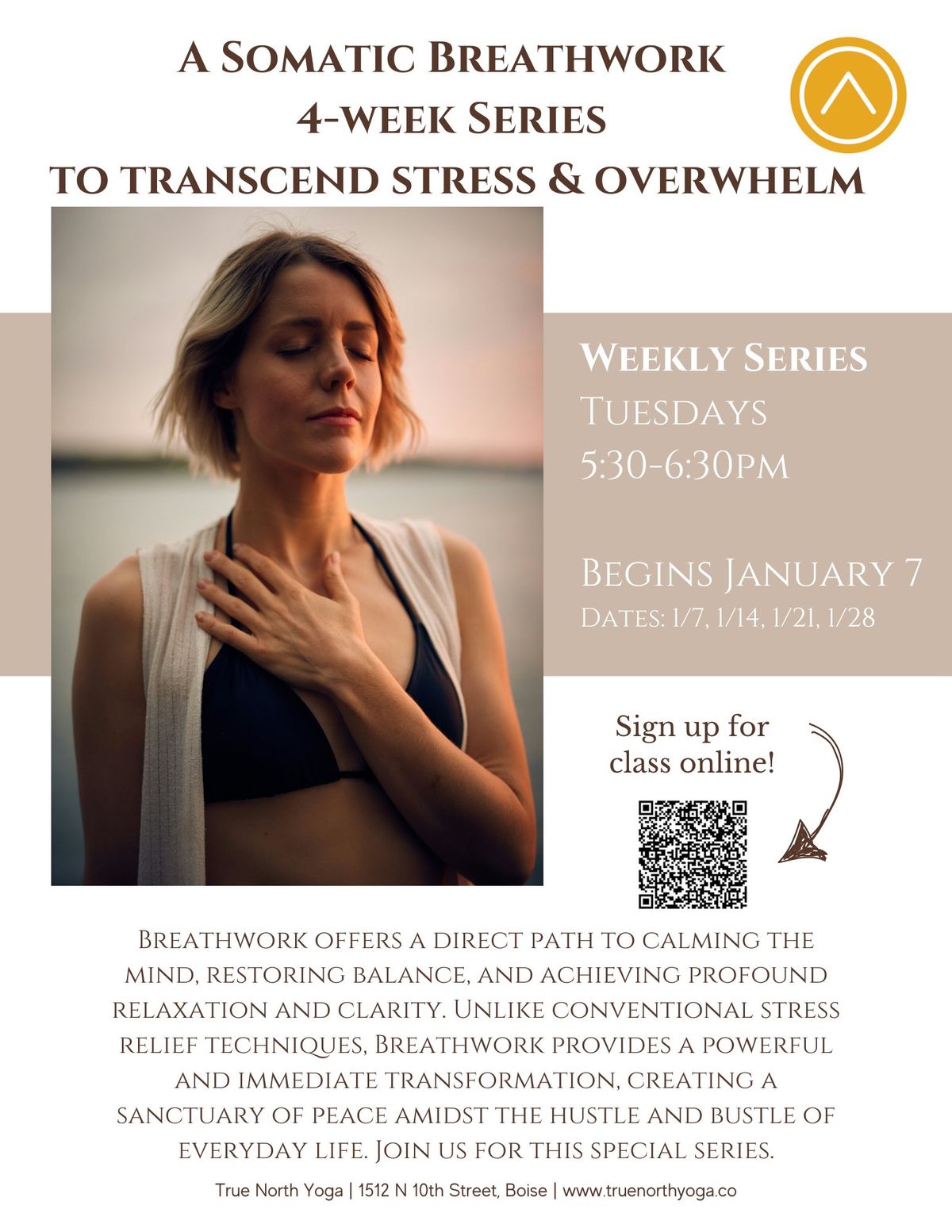 A Somatic Breathwork 4-week Series to Transcend Stress & Overwhelm