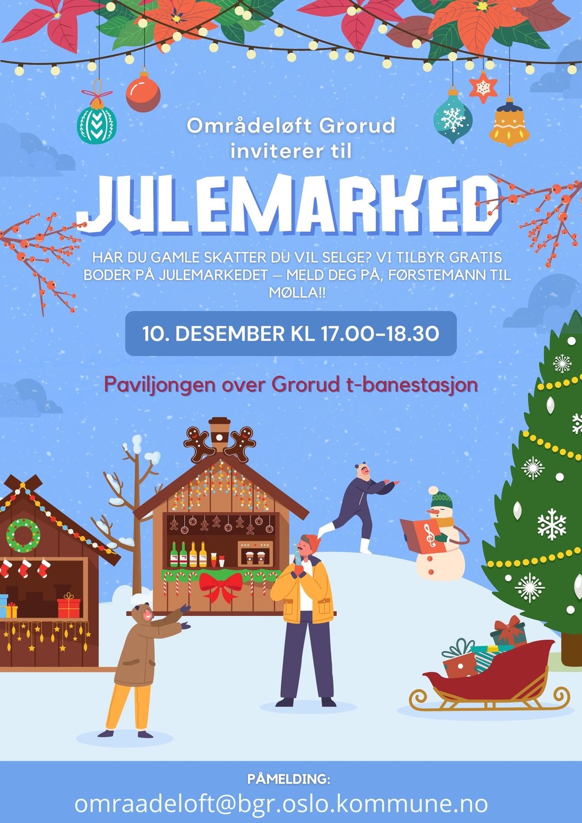 Julemarked i Paviljongen over Grorud T-banestasjon 