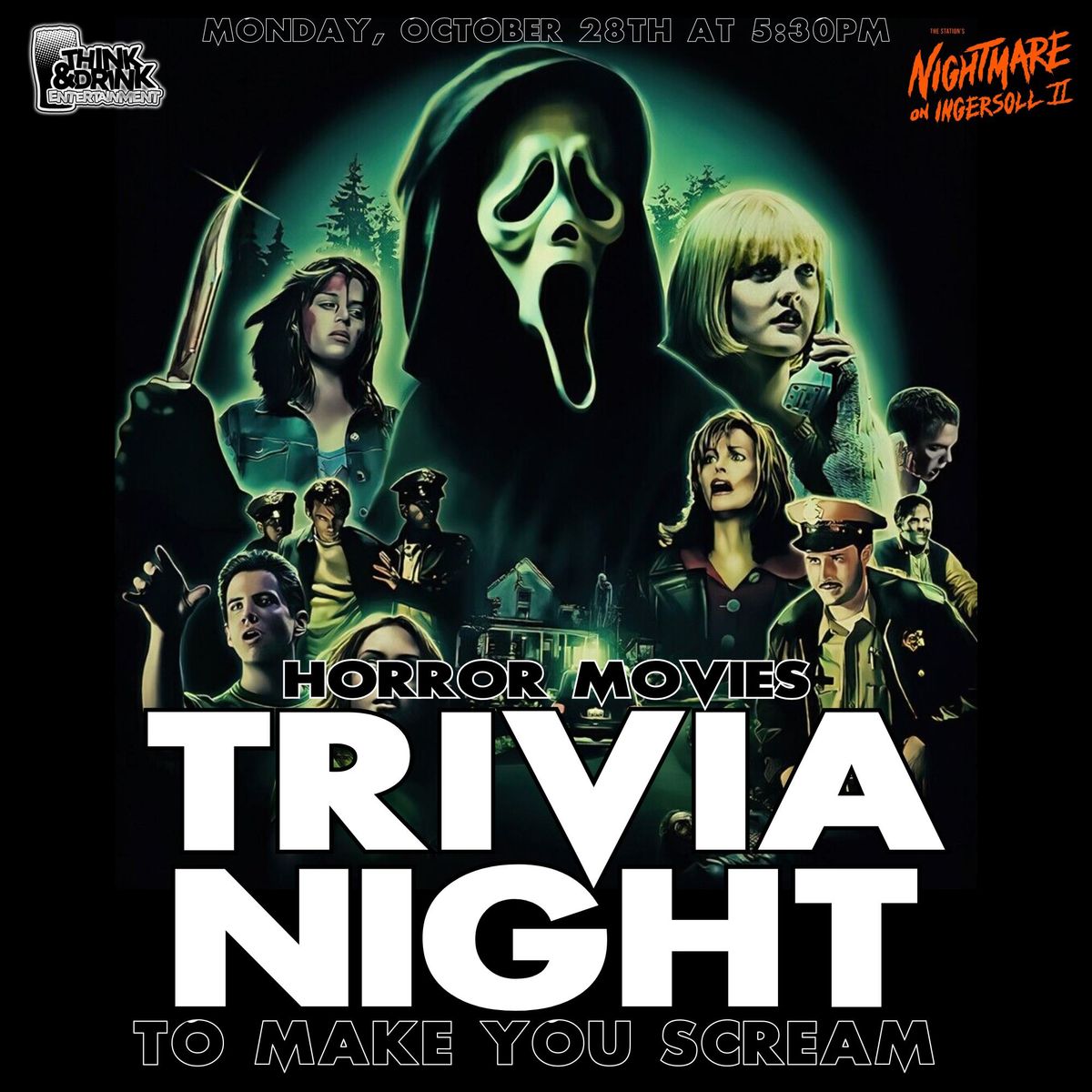 Horror Movies Trivia Night @ Nightmare On Ingersoll (Des Moines, IA) \/ Monday, October 28th @ 5:30pm