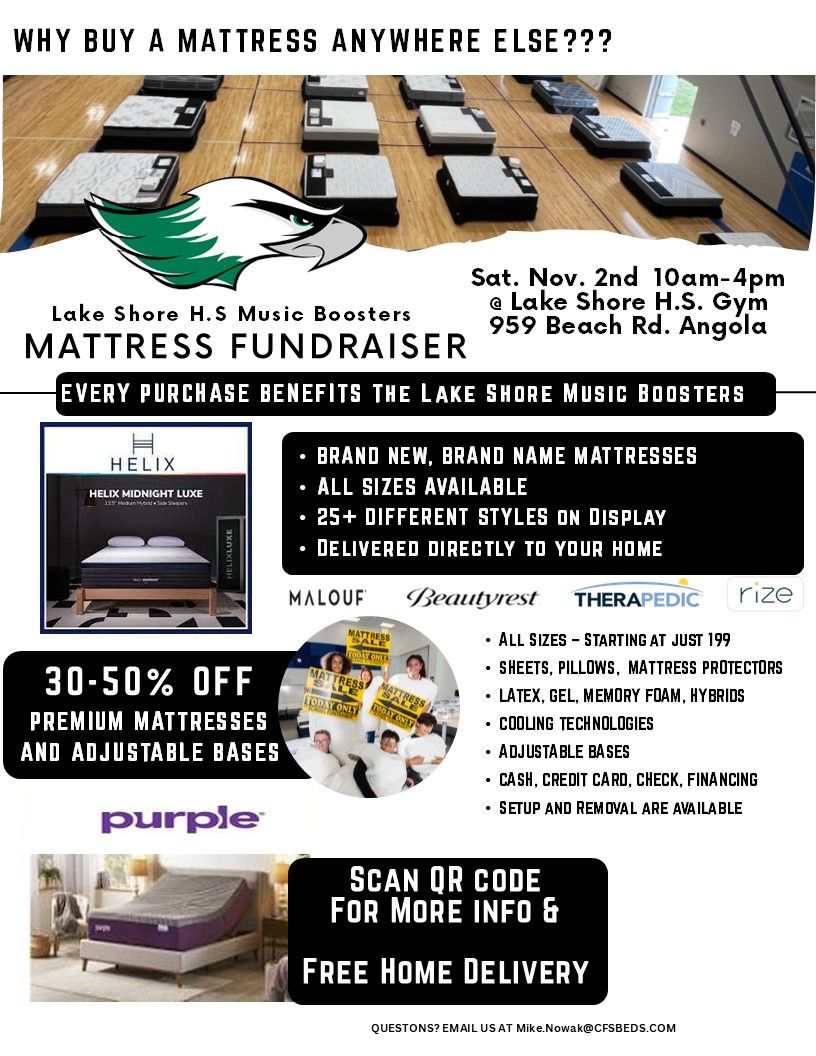 Lake Shore H.S Music Boosters Mattress Sale\/ Fundraiser