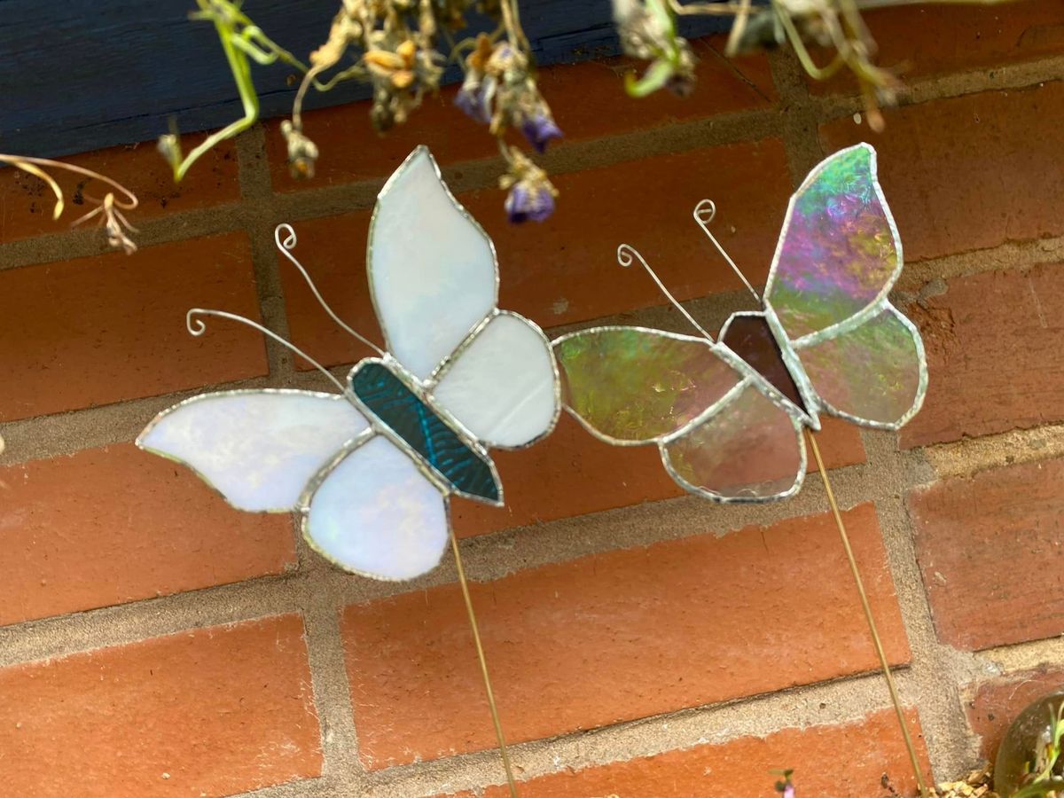 Workshop to make a Stained Glass Butterfly garden stake