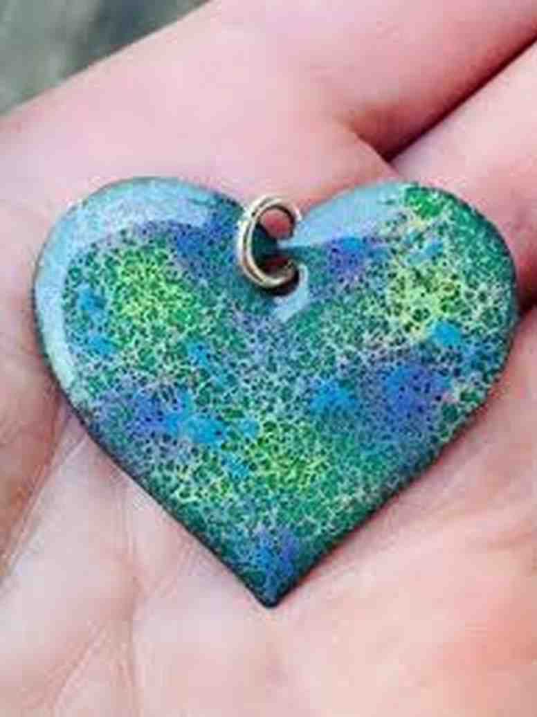 Enameled Heart Pendant