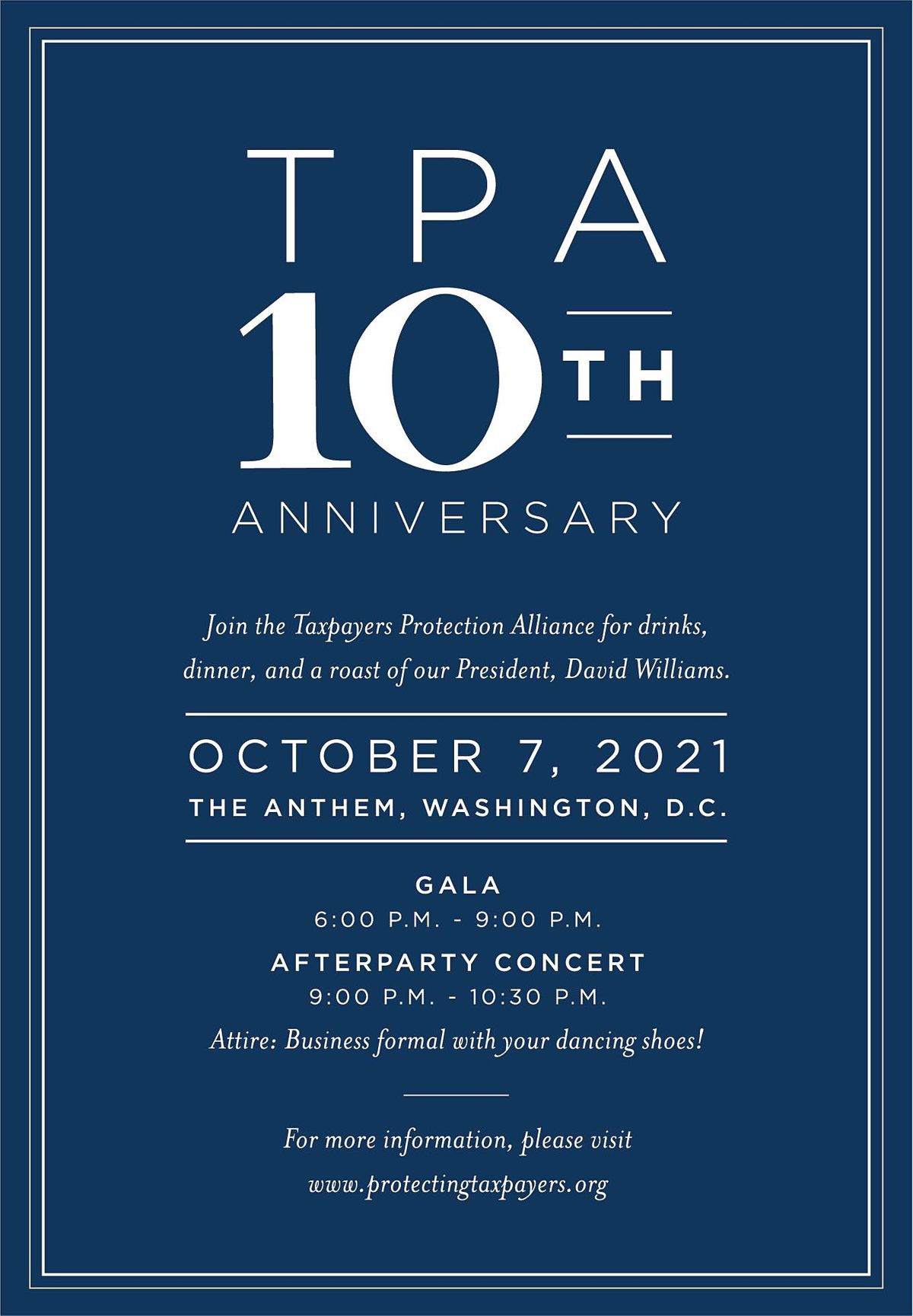Taxpayers Protection Alliance 10th Anniversary Gala