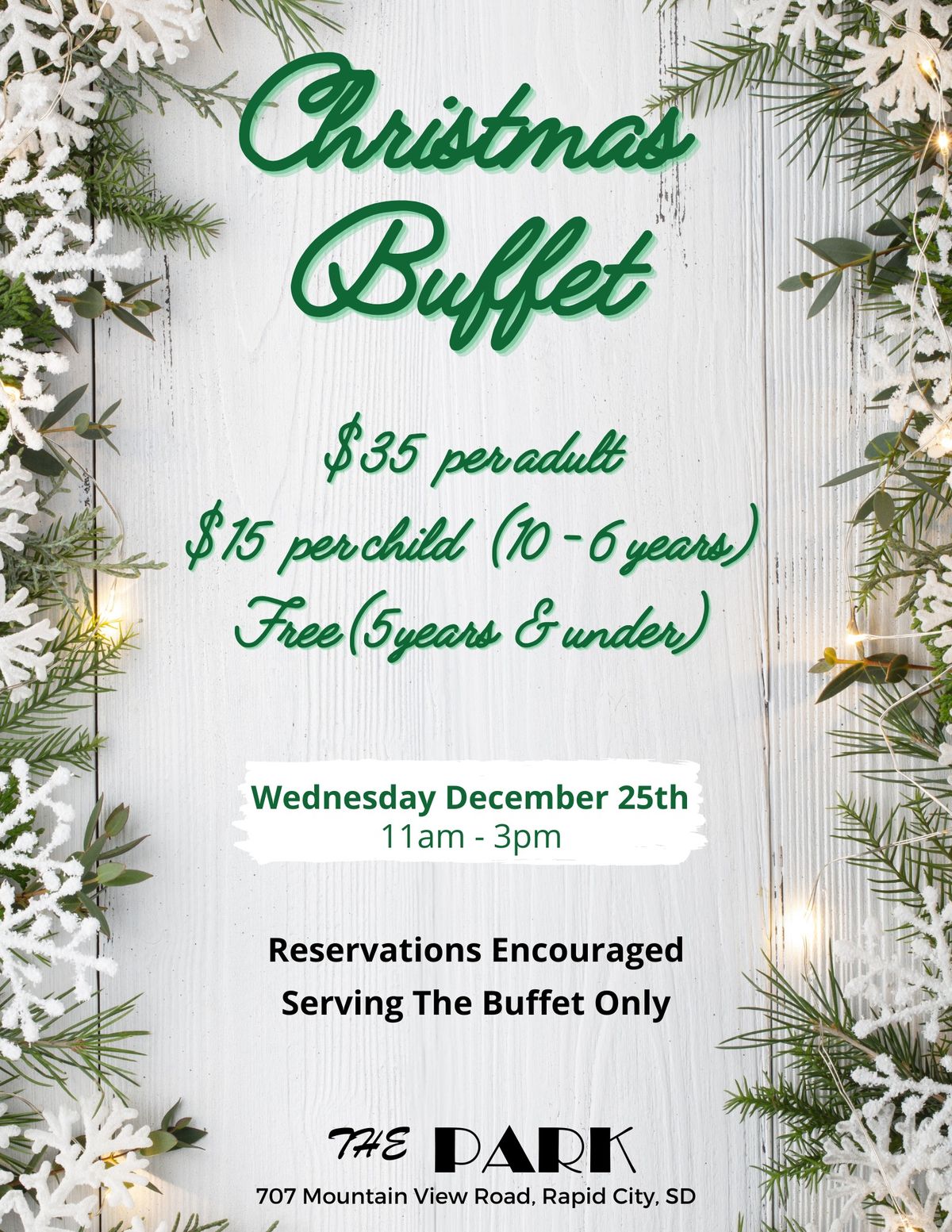 Christmas Buffet at The Park