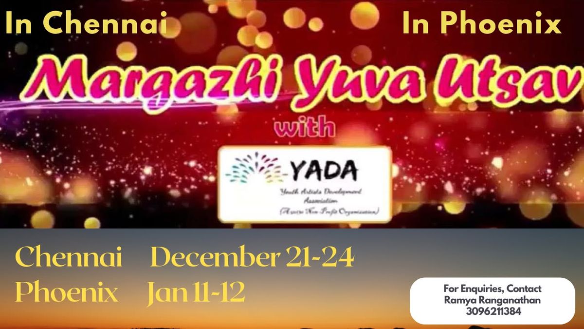 YADA Margazhi Yuva Utsav Coming to CHENNAI Dec 20-25