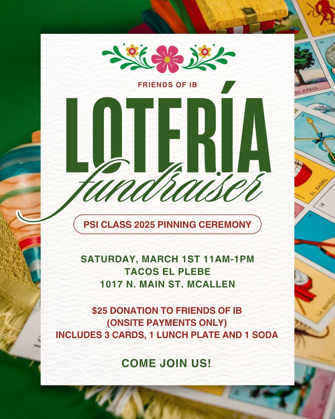 Loter\u00eda Fundraiser - IB Senior Class