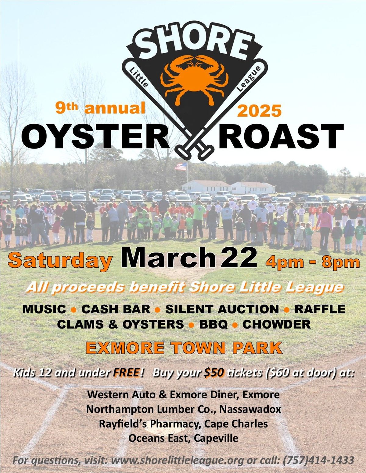 9TH Annual Shore Little League Oyster Roast