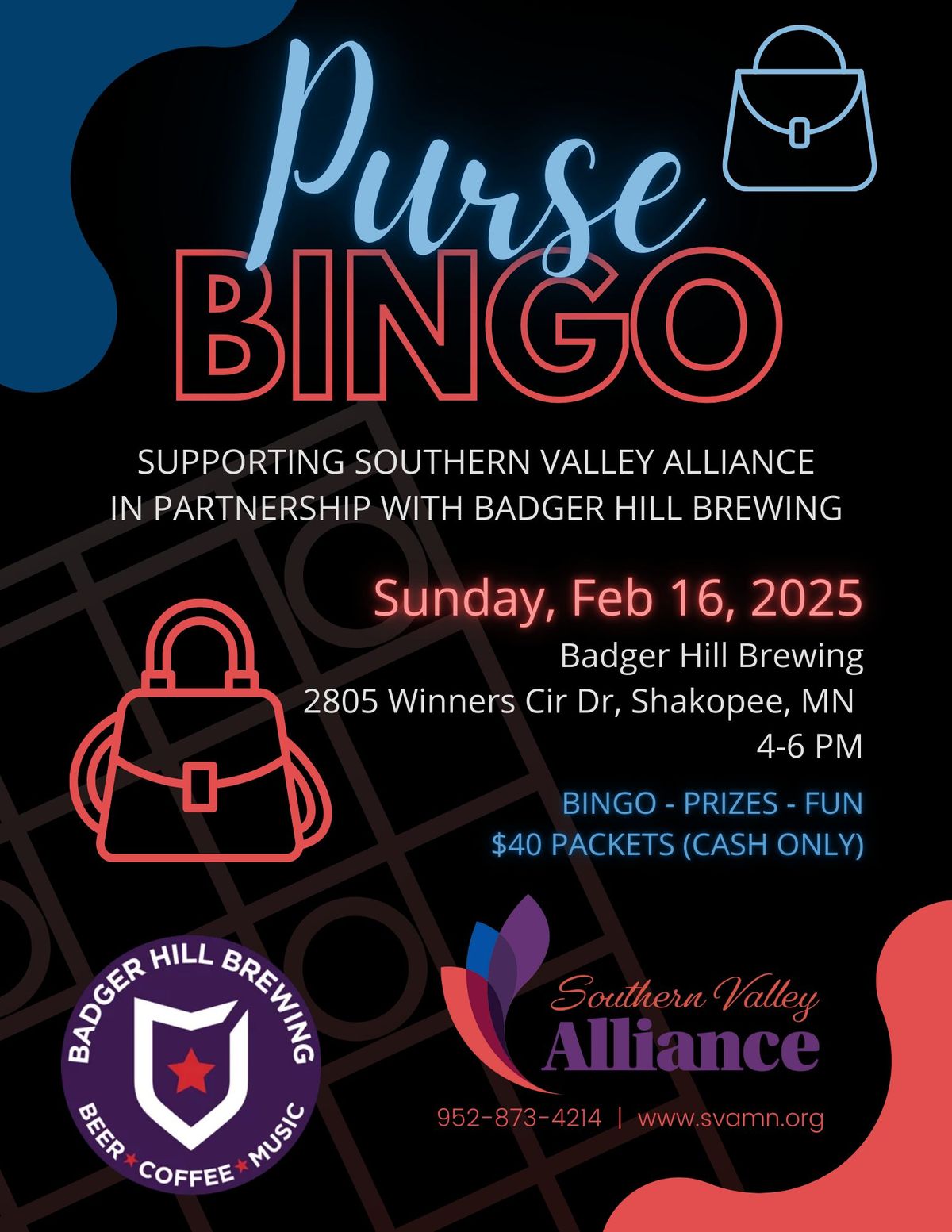 Purse Bingo to Support SVA